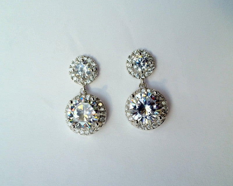 Cubic Zirconia Pave Earrings