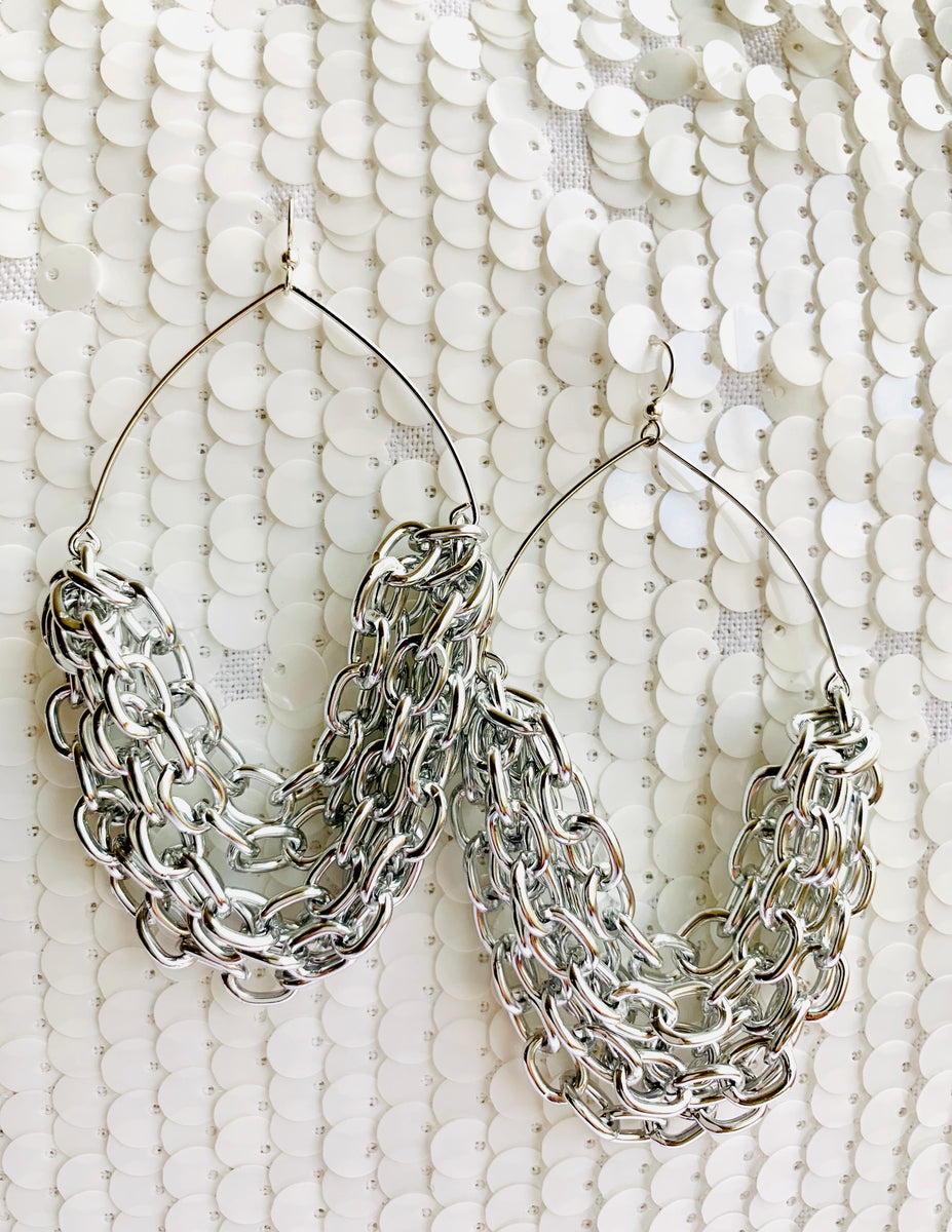 Chunky Boho Silver Hoop Earrings – MIA ELLIOTT