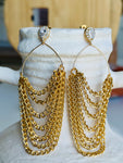 Gold Roman Bohemian Layered Chain Earrings