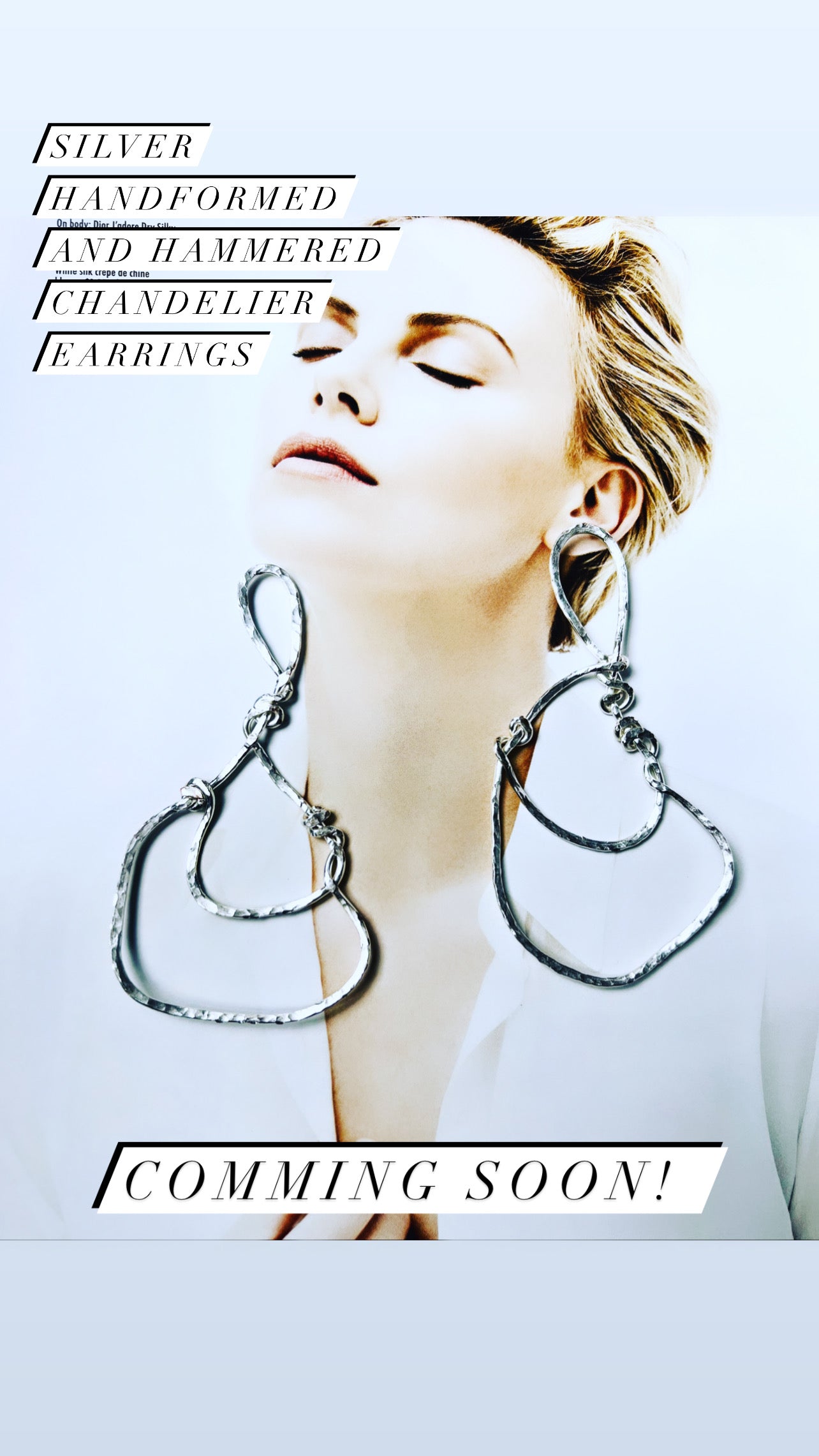 Sterling Silver Hand-formed Chandelier Earrings