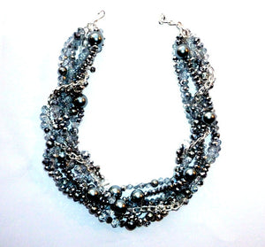Swarovski crystals and Pearls Multi-Strand Necklace