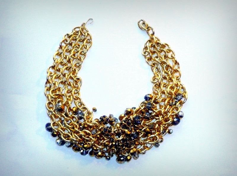 Capela Swarovski Crystal Gold Necklace
