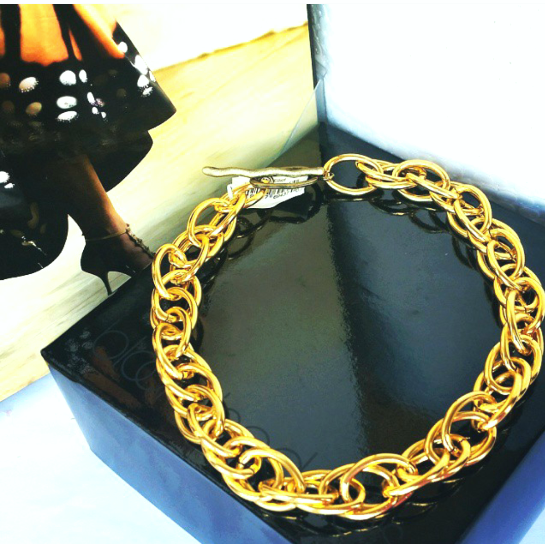 MIA Gold Double Link Chunky Necklace