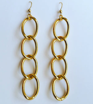 Gold Chain Loop Earrings