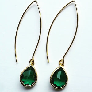 Emerald Crystal Dangle Earrings