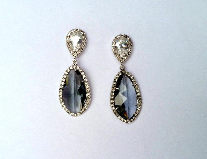 Silver Pave Crystal Marquis Earring