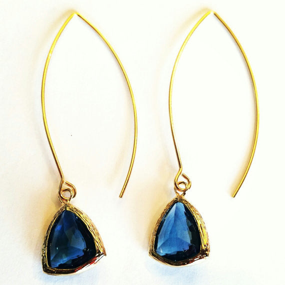 Sapphire Marquise Dangle Earrings