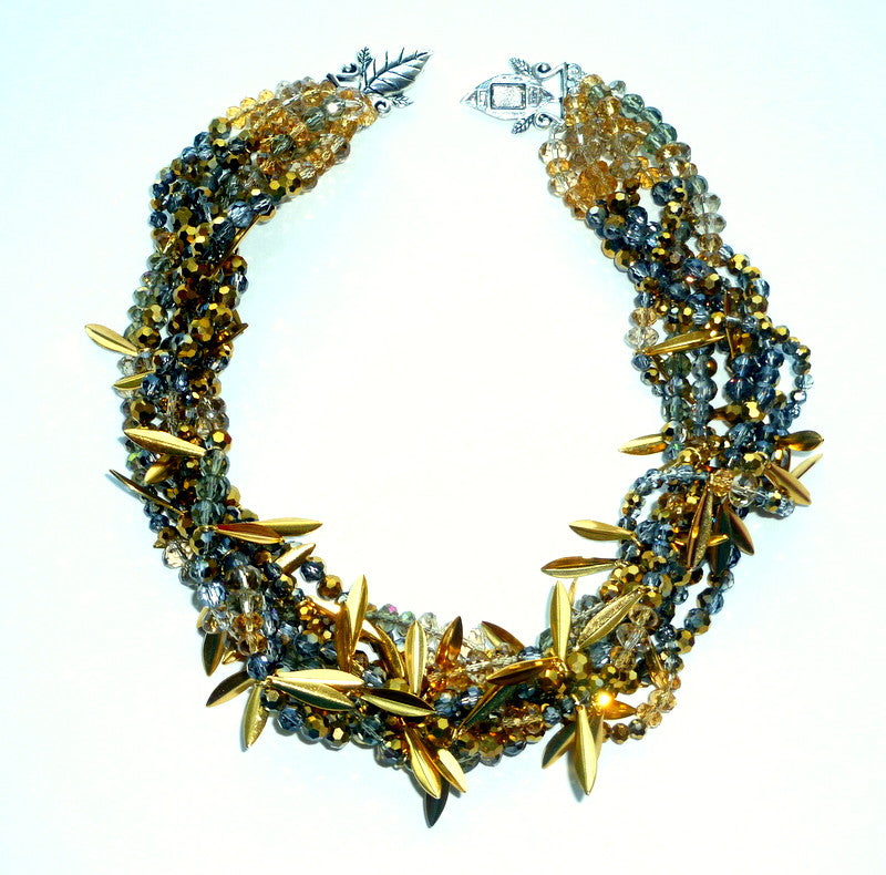 Gia Black Diamond Crystal  Necklace
