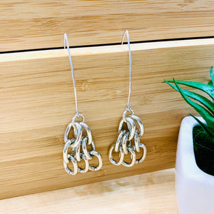 Silver Marquis Chain Earrings