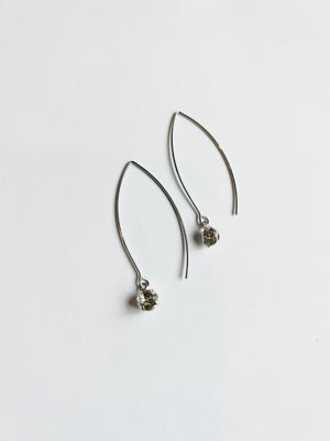 Silver Marquis Swarovski Crystal Earrings