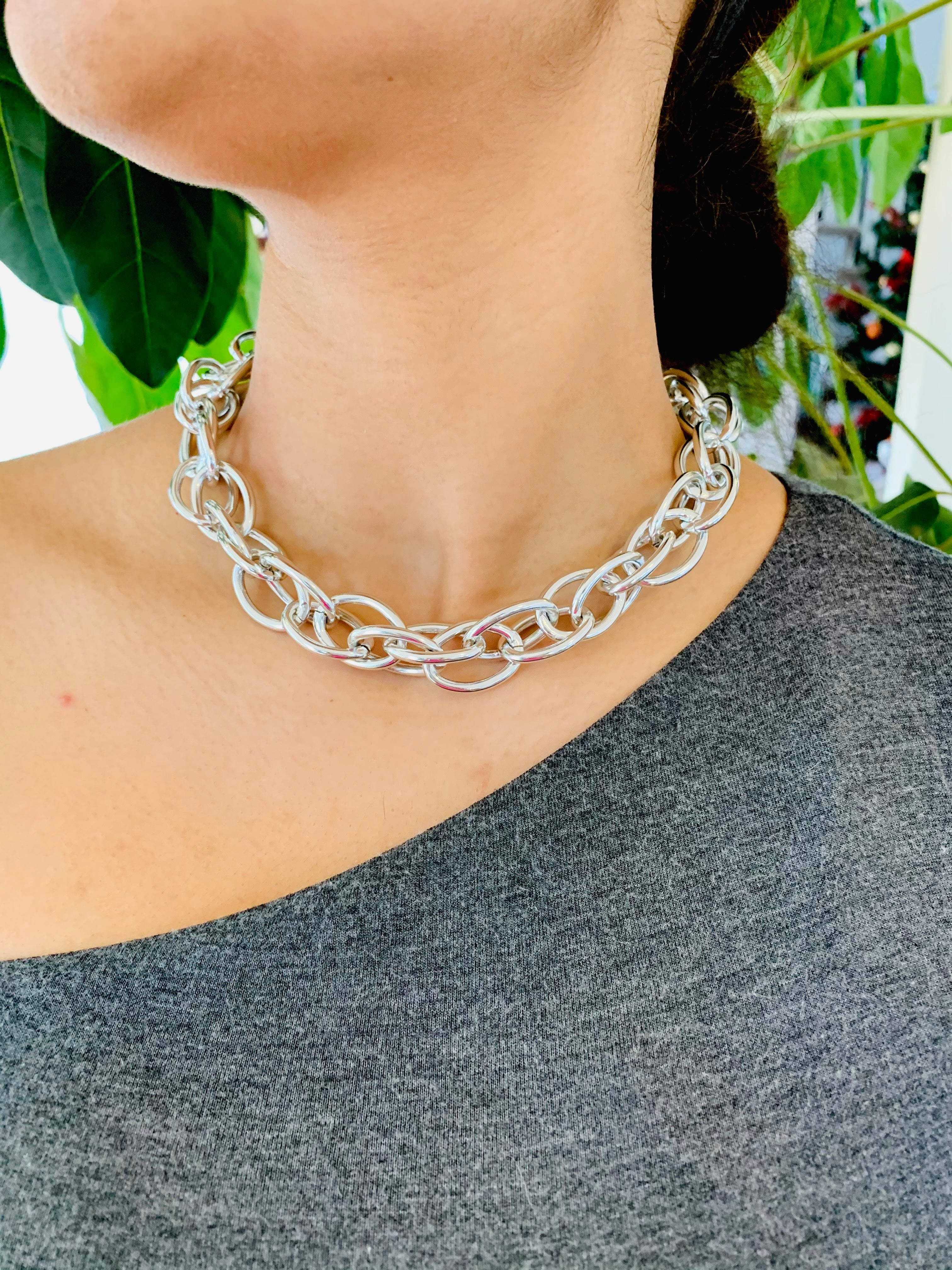 Mia Silver Chunky Double Cable Chain