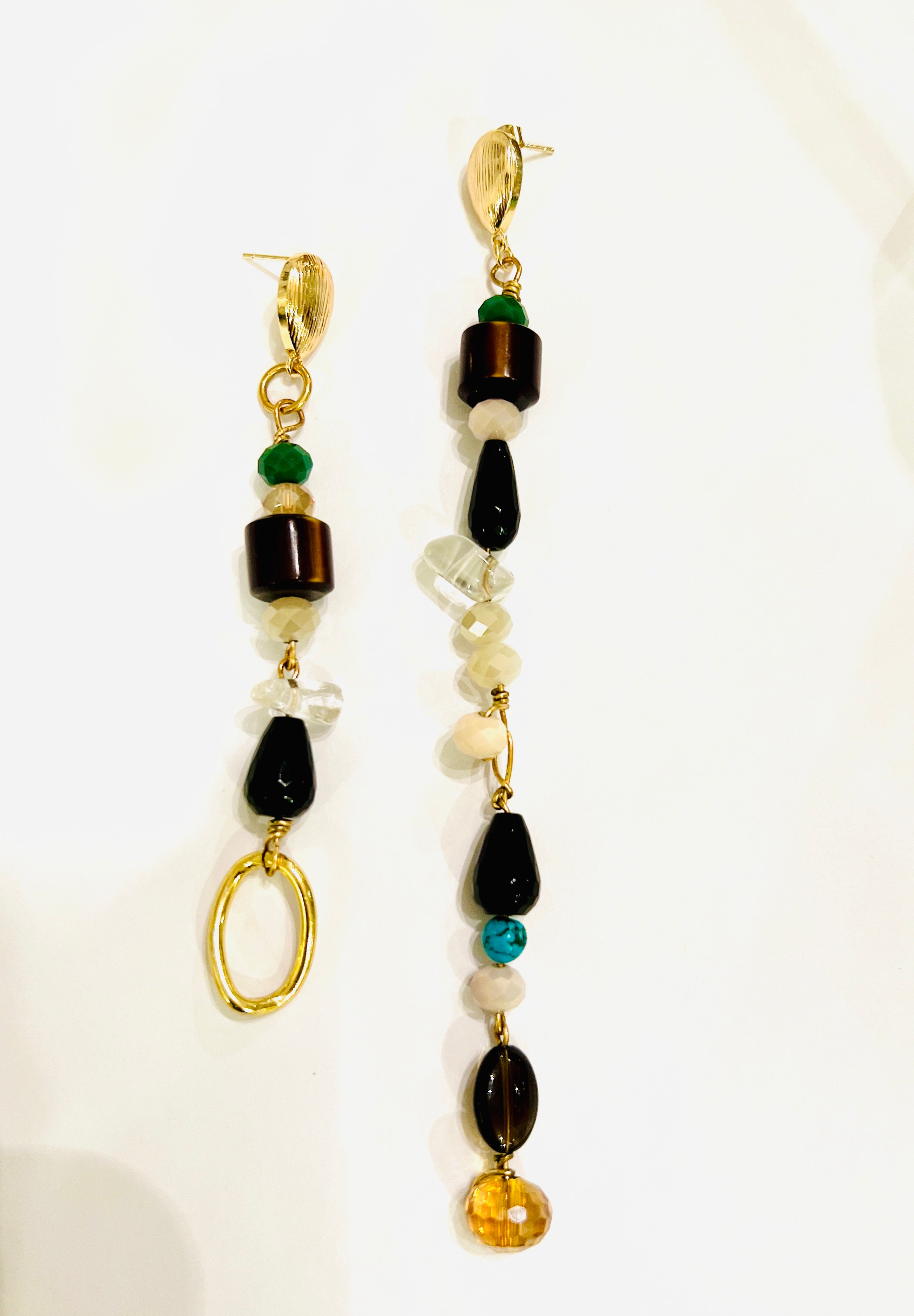 Roman Leah Onyx and Gemstone Earrings