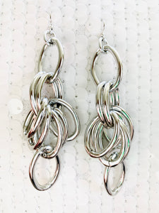 Silver Chunky Chain Tassel Earrings