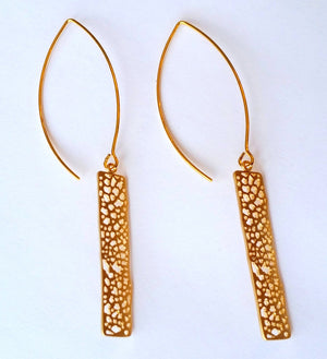 Matte Gold Bohemian Dangle Earrings